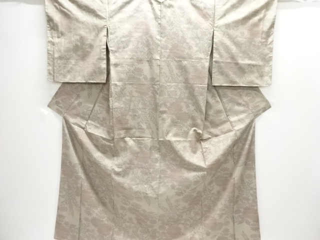JAPANESE KIMONO / OSHIMA TSUMUGI / UNUSED / WOVEN FLOWER
